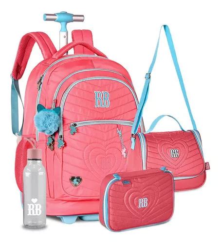 Morral Morral Rebecca Bonbon Kit Mochila Rodinha Estojo E Lancheira