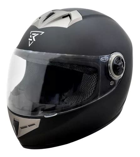 Casco Cerrado Para Moto Negro Mate Seguridad Integral