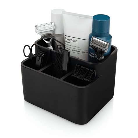 Essentra Home Matte Black Bathroom Countertop Storage Organizer