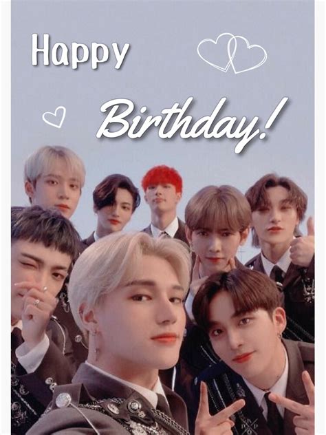 Ateez Birthday Card Sticker For Sale By Cindyptm Redbubble