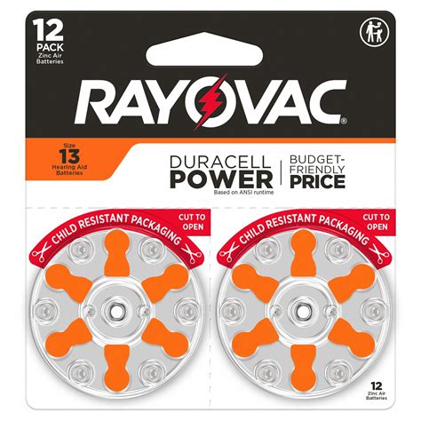 RAYOVAC 13 Battery Size Zinc Air Hearing Aid Batteries 819YJ9 13CR