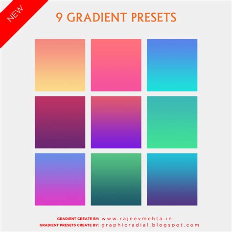 Free gradient color combinations pack