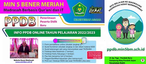 Penerimaan Peserta Didik Baru Ppdb 2022 2023 Mi Negeri 5 Bener Meriah