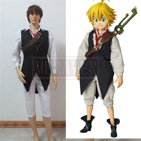 The Seven Deadly Sins Nanatsu No Taizai Meliodas Cosplay Costume With Bag On