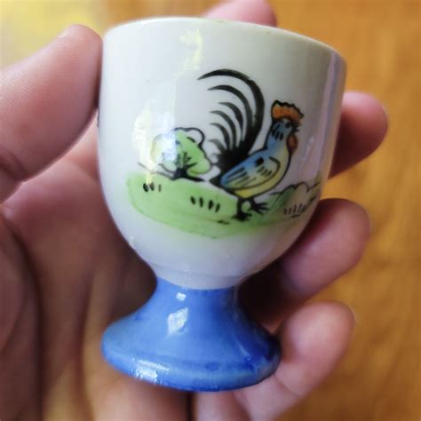 Vintage Mid Century Japan Egg Cups Rooster Bird Chickens Chicks Set Of 3 Ebay