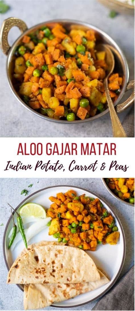 Aloo Gajar Matar Indian Potato Carrots And Peas Piping Pot Curry