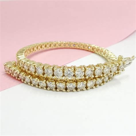 14 Kt Yellow Gold Bracelet 6 60 Ct Diamond AIG No Catawiki