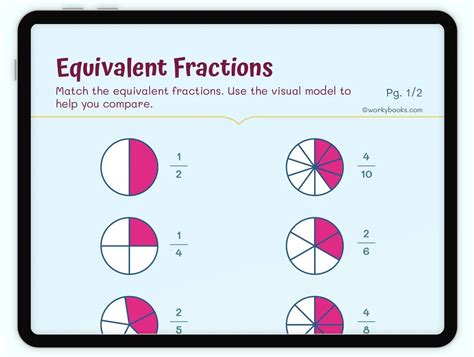 Equivalent Fractions Visual Model Worksheet 3 Nf A 3 3 Nf A 3 A 3 Nf A 3 B Workybooks