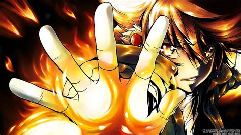 Hd Wallpaper Anime Fire Hitman Katekyo Manga Reborn Tsuna