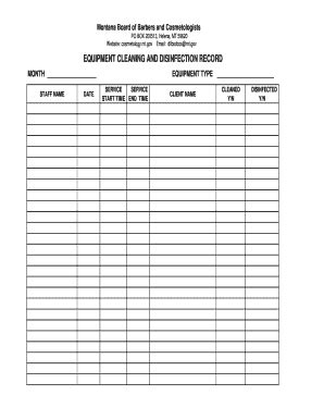 Cleaning Record Template Complete With Ease Airslate Signnow