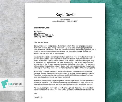 Convincing Cover Letter For Publishing Industry Sample Tips