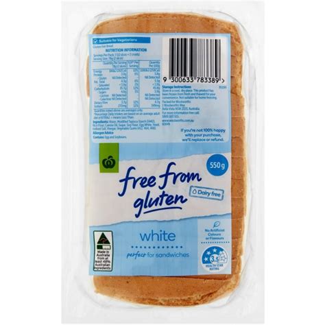 Woolworths Free From Gluten White Bread 550g Bunch