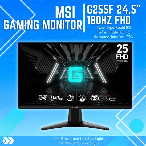 MSI G255F Flat IPS 1Ms 180Hz Gaming Monitor Quadra Computer