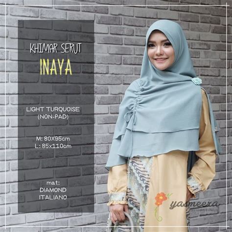 Yasmeera Khimar Serut Inaya Non Pad Light Turquoise Hijab Kerudung