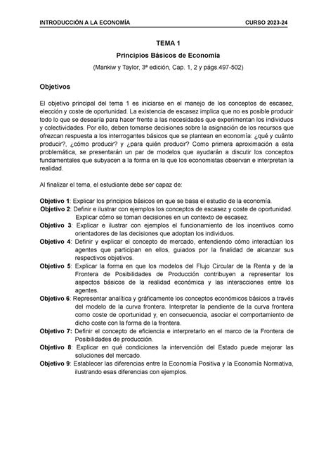 Pr Ãctica 1 Practica 1 INTRODUCCIÓN A LA ECONOMÍA CURSO 2023 TEMA