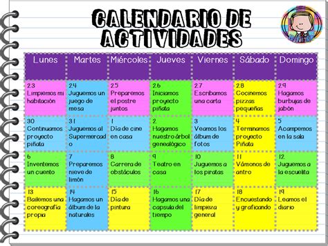 Calendario Para Tareas Imagenes Educativas