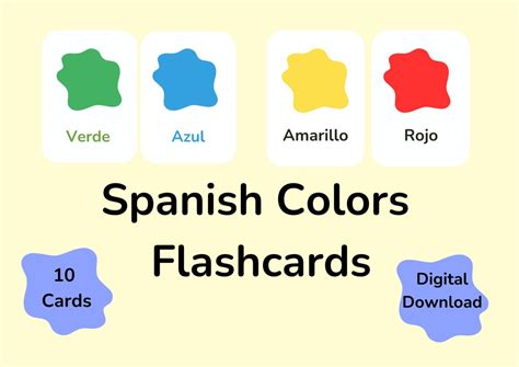 Spanish Colors Flashcards Learn Spanish Spanish for Kids Bilingual Kids ...