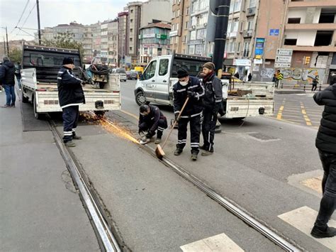 İstanbul Fatih te tramvay hattında arıza