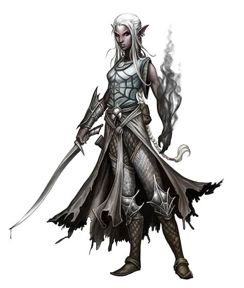 Female Dark Elf Magus Rogue Pathfinder PFRPG DND D D 3 5 5th Ed D20