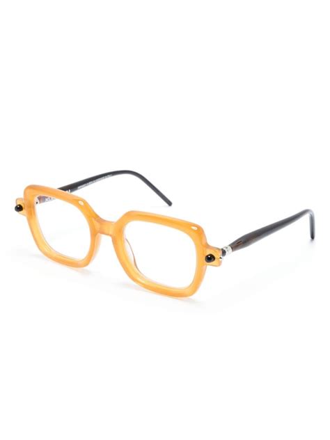 Kuboraum P4 Square Frame Glasses Black FARFETCH