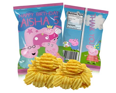 Peppa Pig Chip Bag Peppa Pig Favors Peppa Pig Birthday Peppa Pig