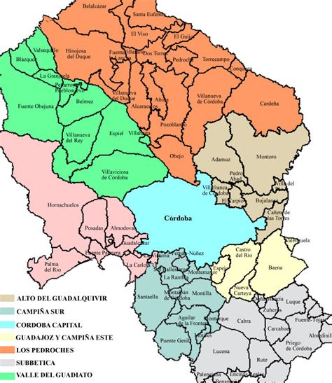 Mapa De C Rdoba Y Sus Pueblos En