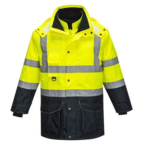 Parka Haute Visibilit En Traffic Contrast Jaune Marine Imprim