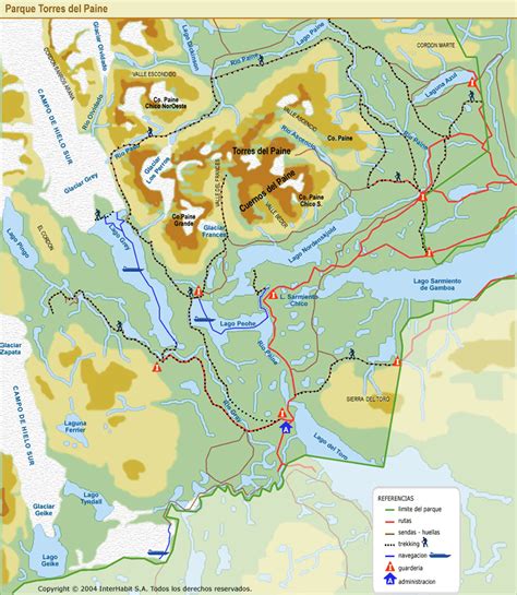 Mapas Torres Del Paine Puerto Natales Turismo En Patagonia Chile