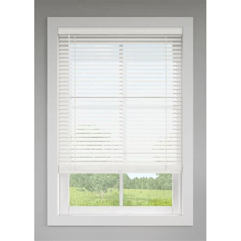 Levolor Trim Go 2 In Slat Width 35 In X 48 In Cordless White Faux Wood Room Darkening Horizontal