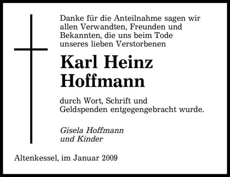 Traueranzeigen Von Karl Heinz Hoffmann Saarbruecker Zeitung Trauer De