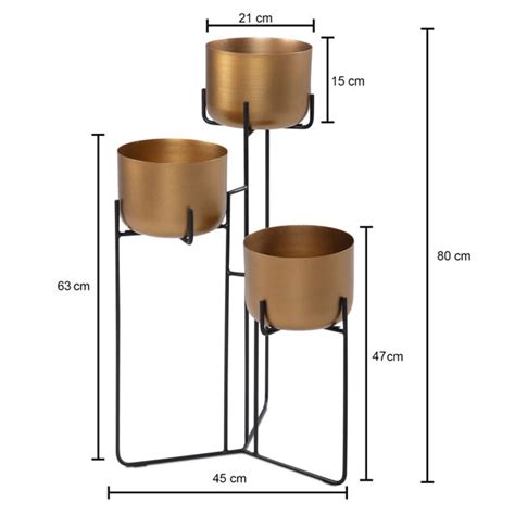 Fairmont Park Blumenst Nder Metall Gold Schwarz X X Cm