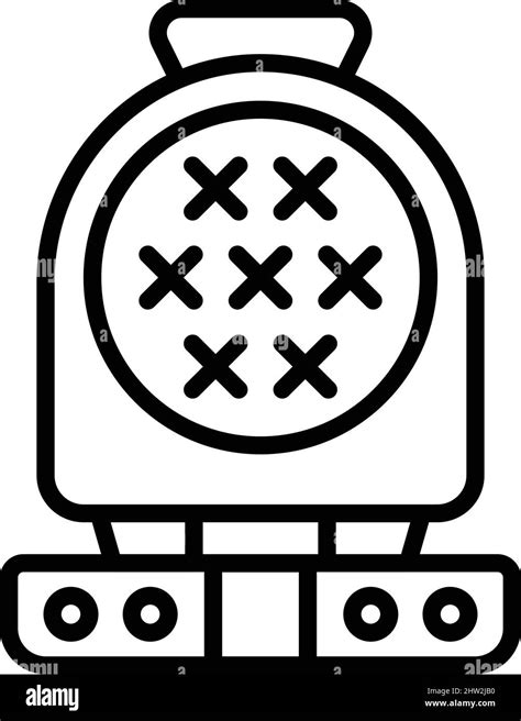 Breakfast Waffle Maker Icon Outline Vector Iron Machine Belgian