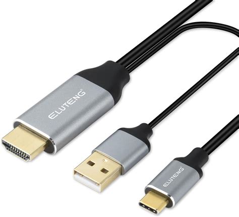 Eluteng Hdmi To Usb C Cable 66ft 4k60hz With Usb Power