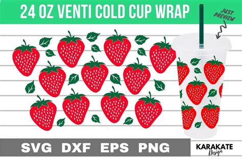 Strawberry Oz Venti Cup Wrap Svg Graphic By Karakate Creative Fabrica