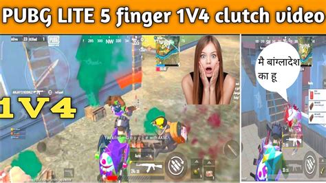 Pubg Lite 5 Finger 1V4 Clutch Video Pubg Mobile Lite Solo Vs Squad