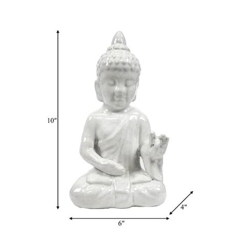 10 Ceramic Buddha Statue White Seated Buddha Sculpture For Indoor Or