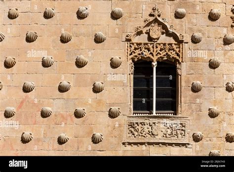 Casa De Las Conchas In Salamanca Spain Facade Decorated With Shell