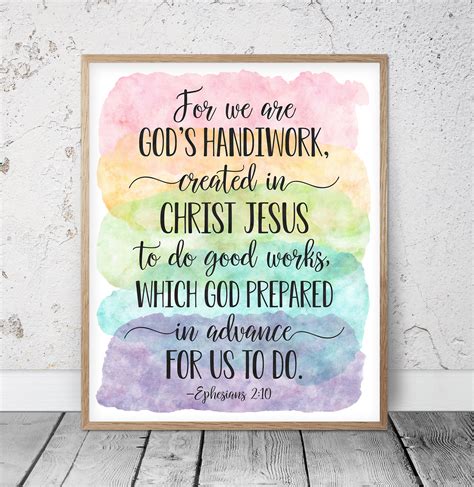 For We Are Gods Handiwork Ephesians 210 Catholic Etsy