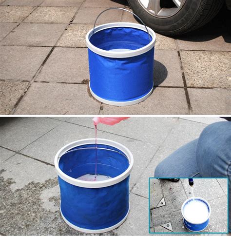 11L Folding bucket car wash Blue bucket outdoor portable retractable ...