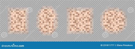 Censor Blur Effect Texture For Face Or Nude Skin Isolated On