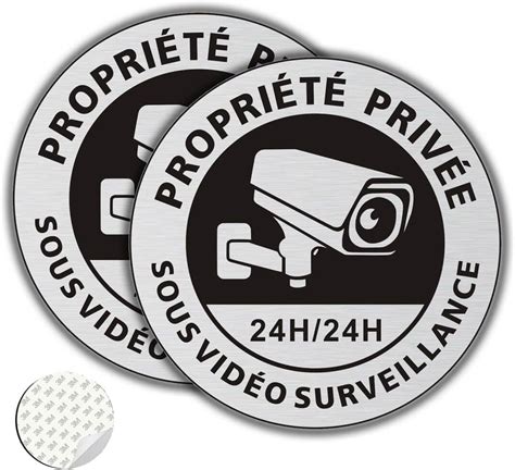 Felexdo Panneau Propriété Privée sous Vidéo Surveillance Ø167mm Vidéo