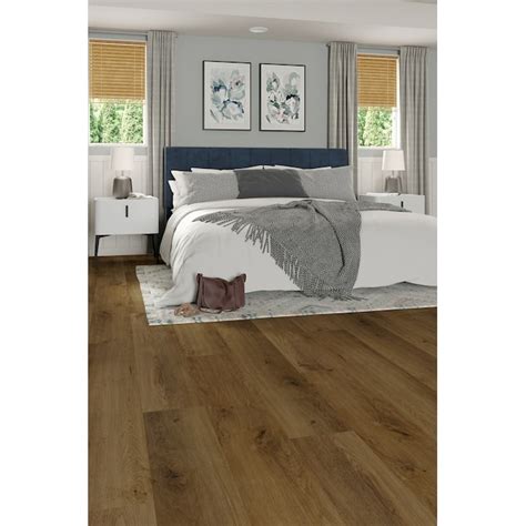 Stainmaster Sample Preston Oak Brown Wood Look 12 Mil Waterproof Interlocking Luxury Vinyl