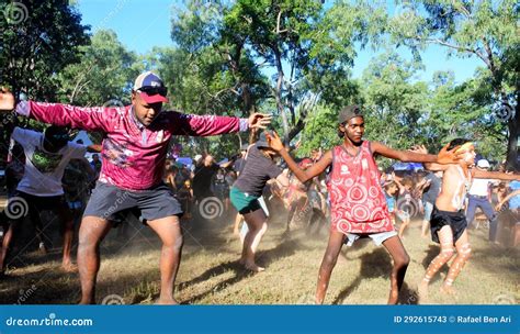 Aboriginal Australians Ceremonial Dance In Laura Quinkan Dance Festival