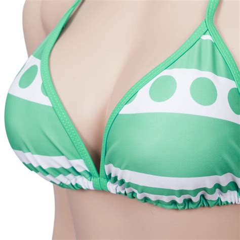 Anime Nami Cosplay Costume Nami Sexy Bikini Set Halter Neck Bikini Swimwear Outfit Girls Beach