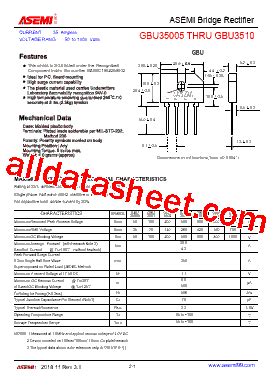 Gbu Datasheet Pdf Asemi Technology Ltd