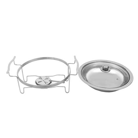 Buy Miumaeov Chafing Dish Stainless Steel Round Hot Pot Rack Buffet Warmer Container Glass Lid