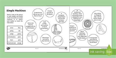 Six Simple Machines Worksheet Teacher Made Twinkl