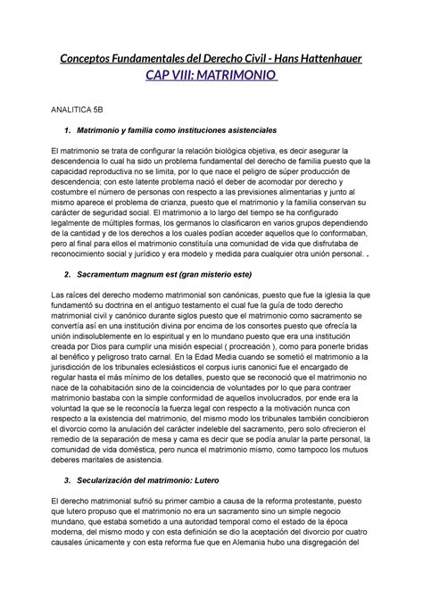 Matrimonio Conceptos Fundamentales Del Derecho Civil Conceptos