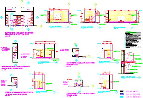 Baño Publico En DWG 286 56 KB Librería CAD