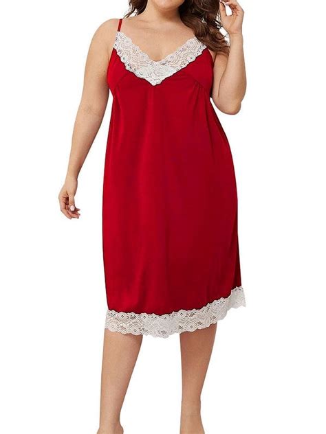 Yolossia Womens Plus Size Lingerie Spaghetti Strap Pajamas Sleepwear Nightdress Walmart